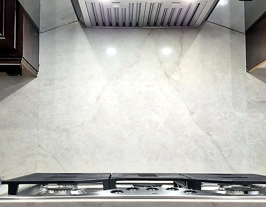 Completed kitchen range hood installation